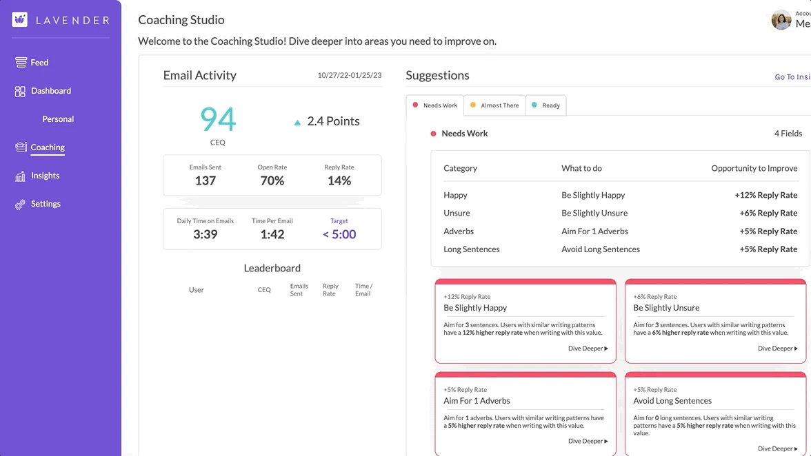 screenshot of Lavender