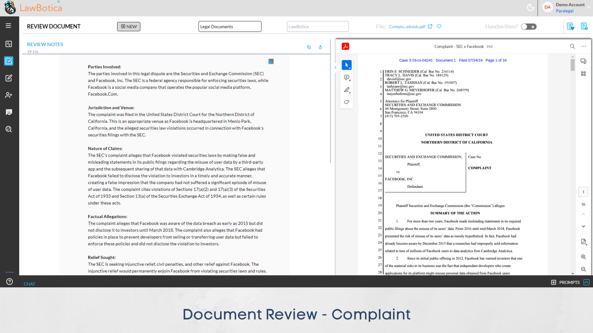 screenshot of LawBotica