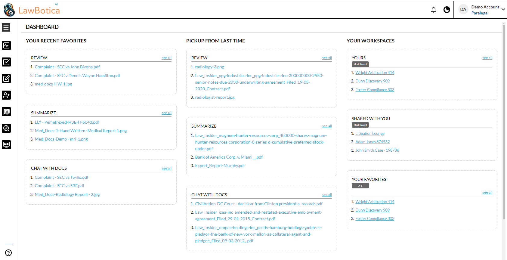 screenshot of LawBotica