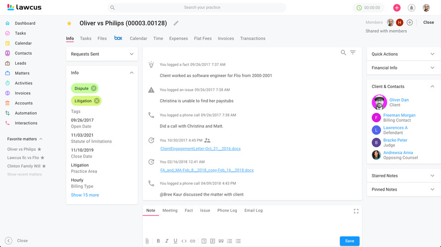 screenshot of Lawcus