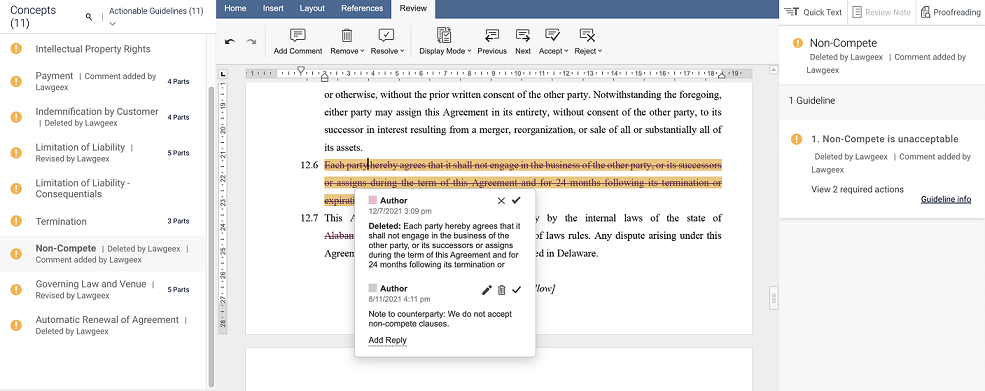 screenshot of Lawgeex