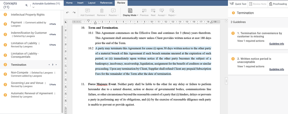 screenshot of Lawgeex
