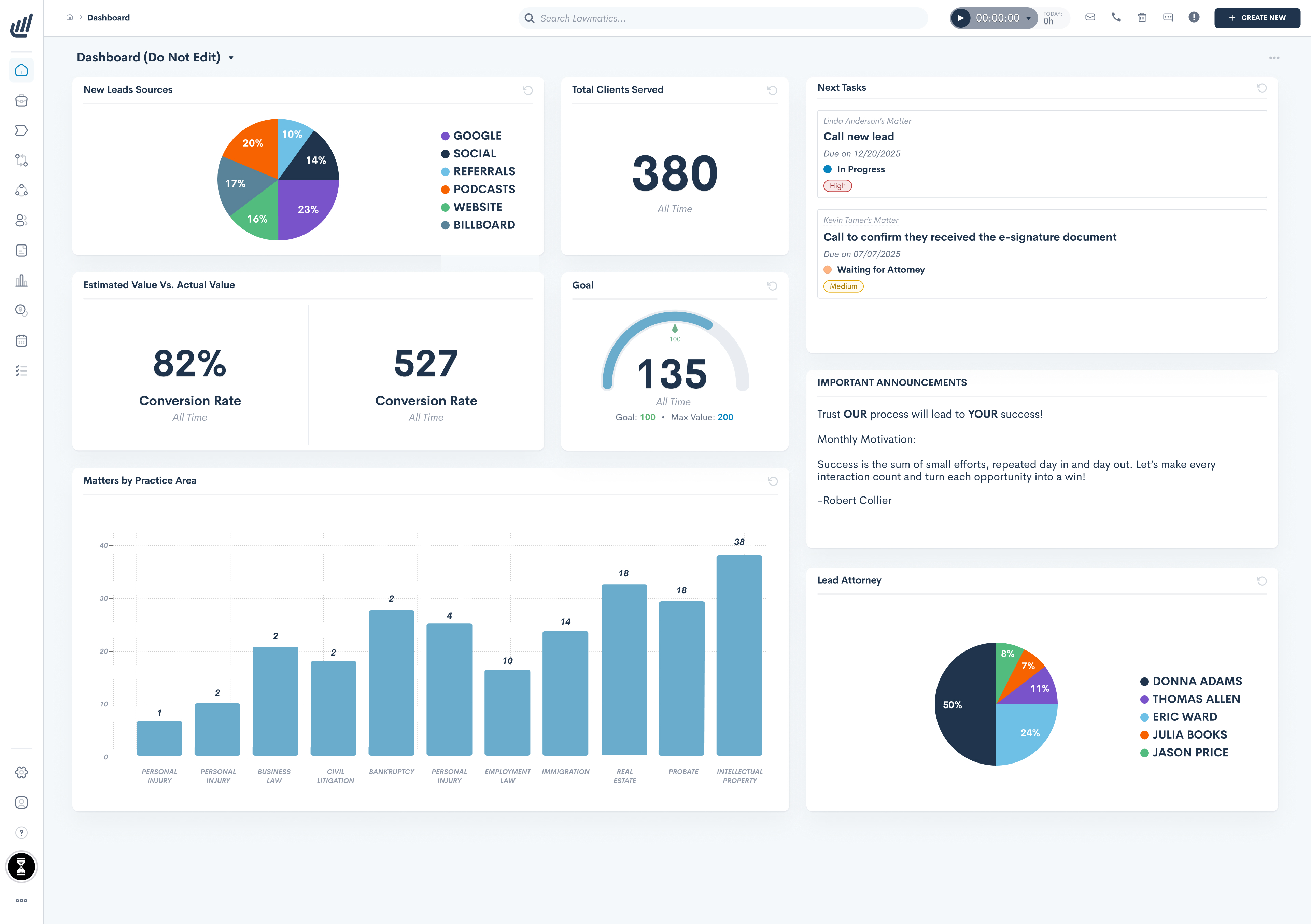 screenshot of Lawmatics