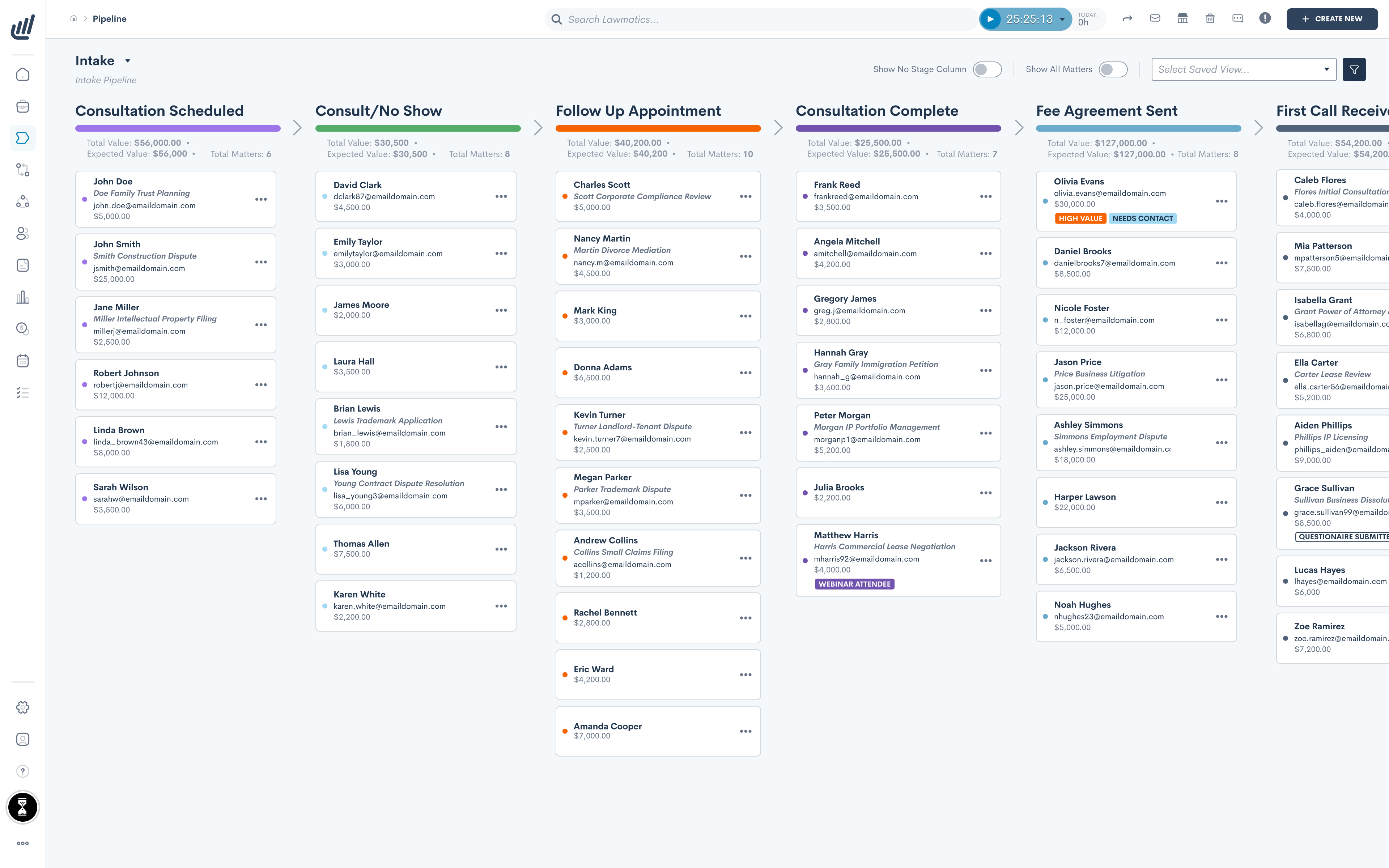 screenshot of Lawmatics
