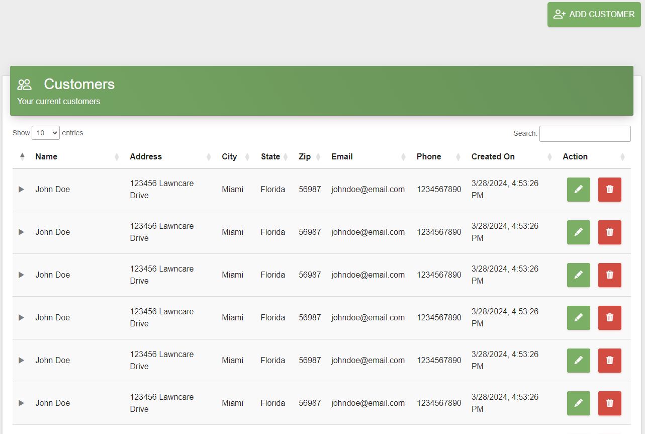 screenshot of LawnManage