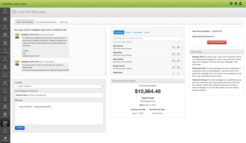 screenshot of LawnPro