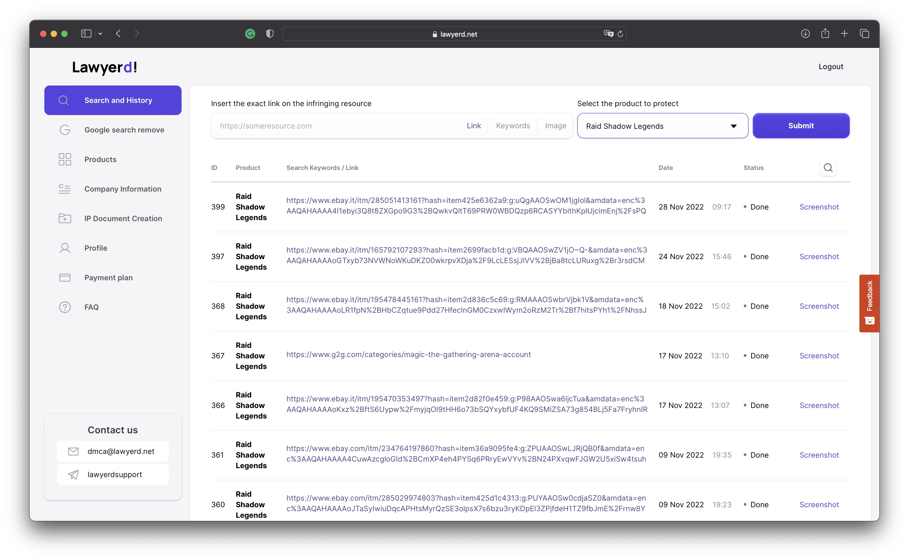 screenshot of Lawyerd