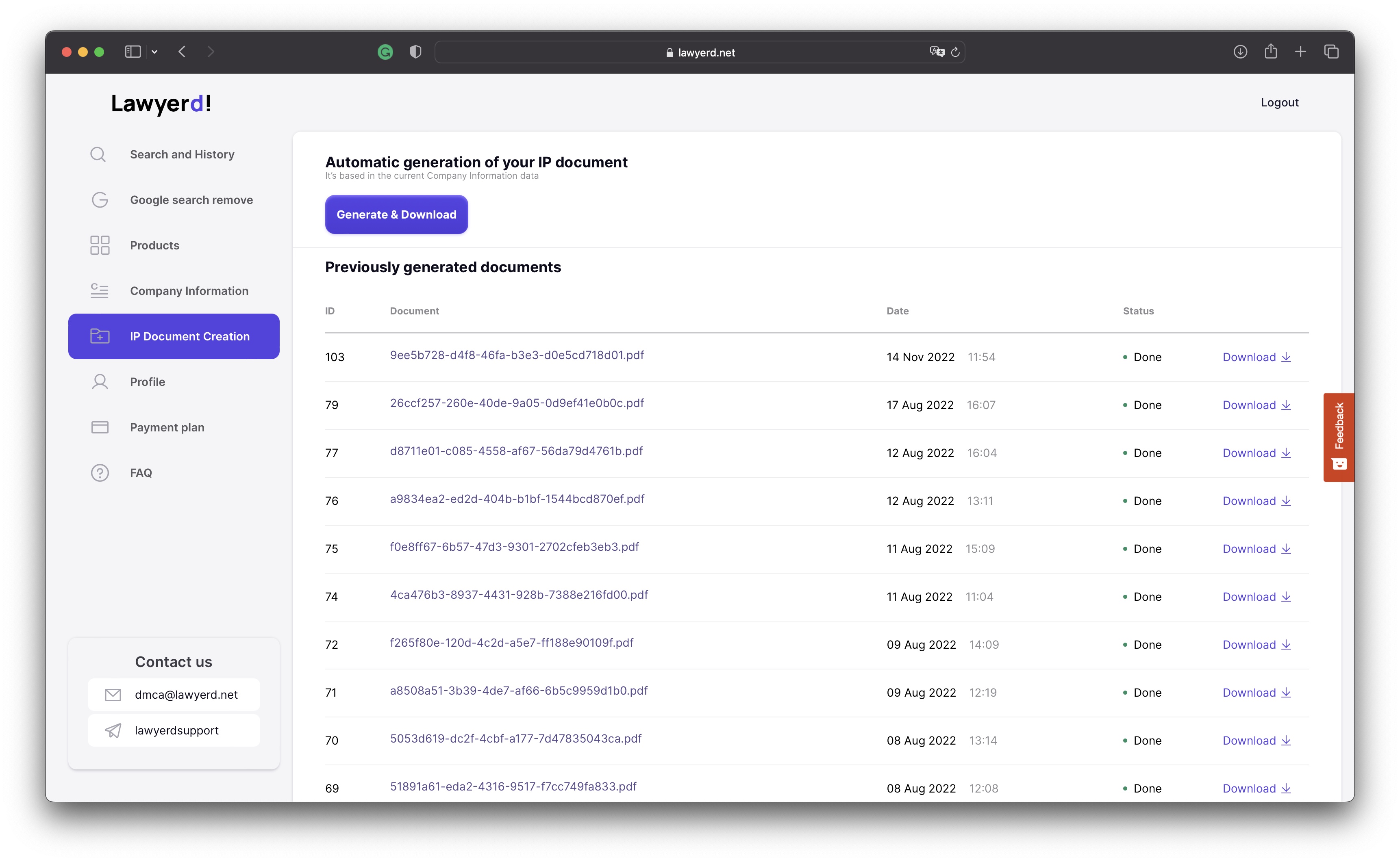 screenshot of Lawyerd