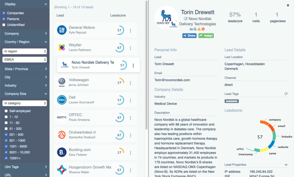 screenshot of LeadBoxer