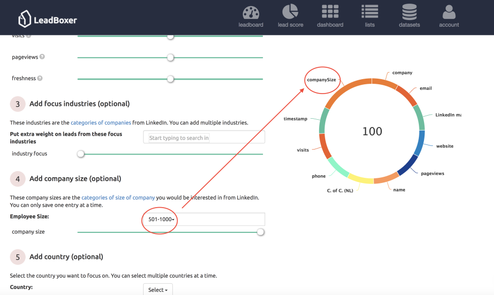 screenshot of LeadBoxer