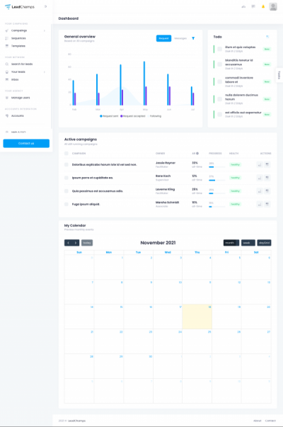 screenshot of LeadChamps