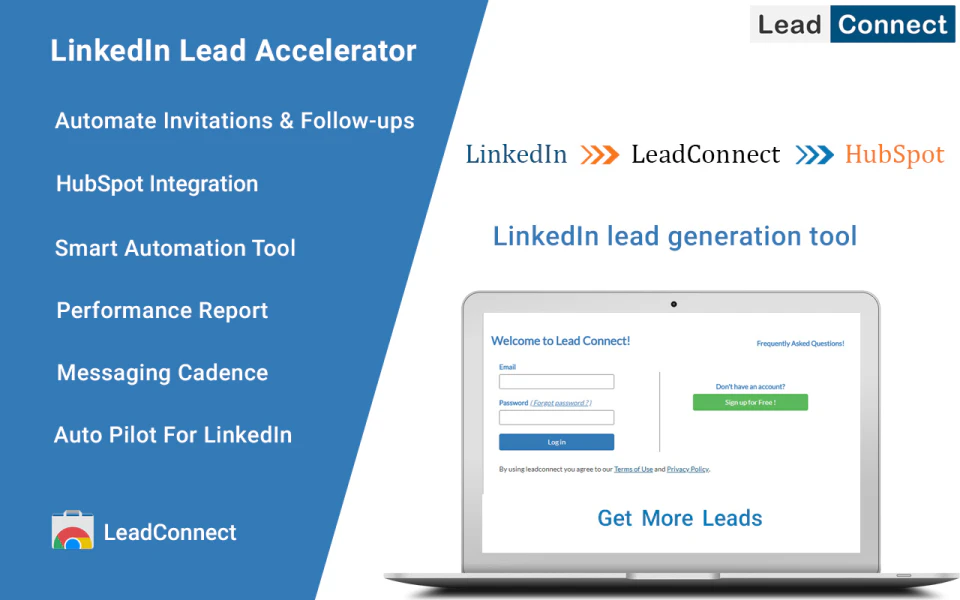 screenshot of LeadConnect