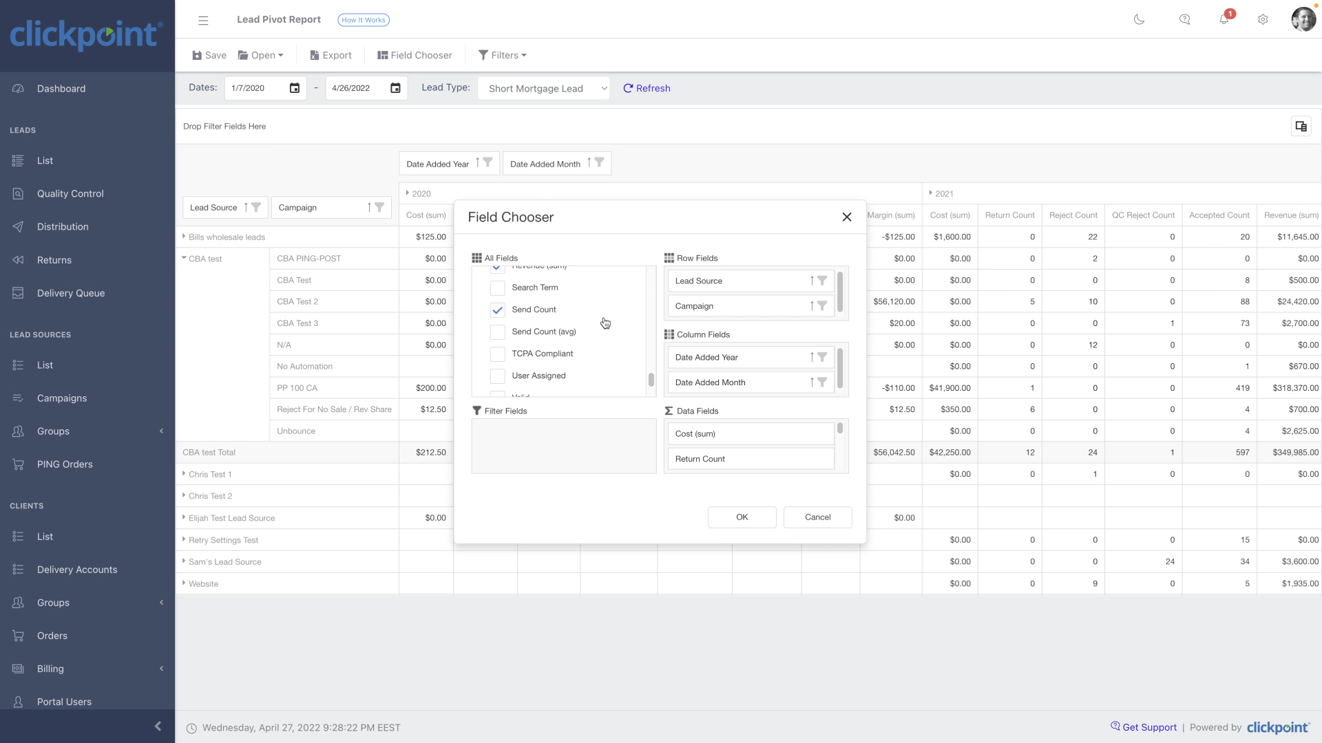 screenshot of LeadExec