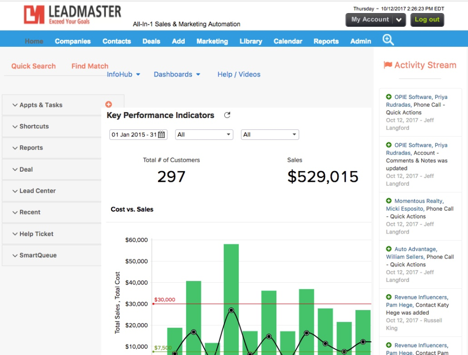 screenshot of LeadMaster