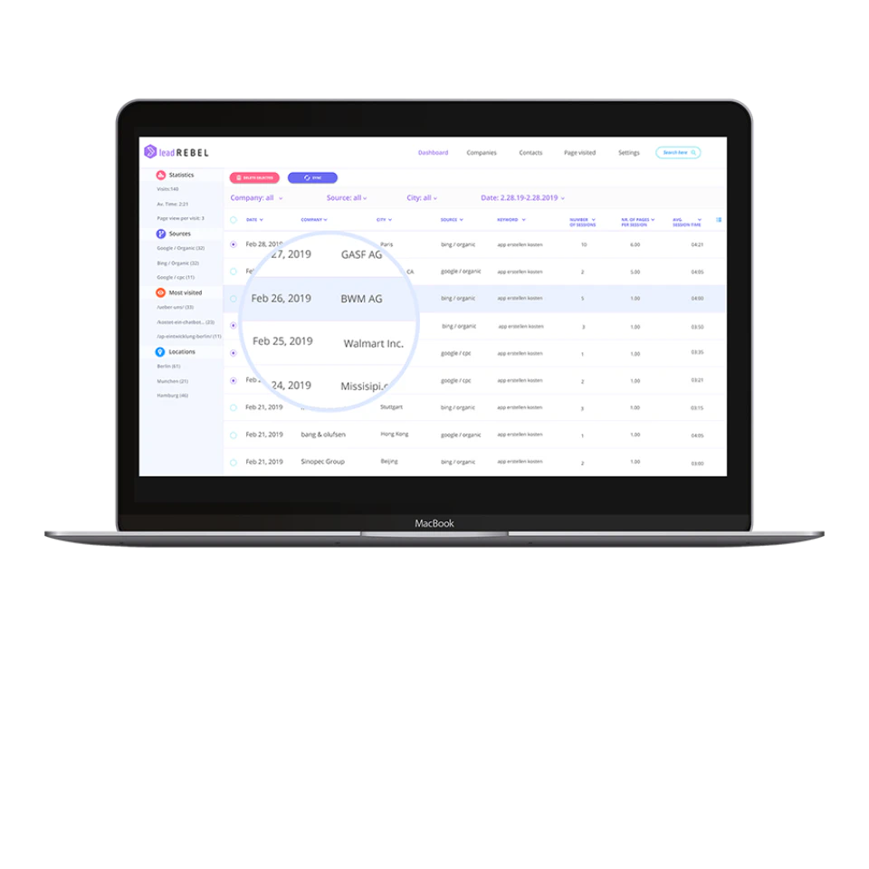 screenshot of LeadRebel