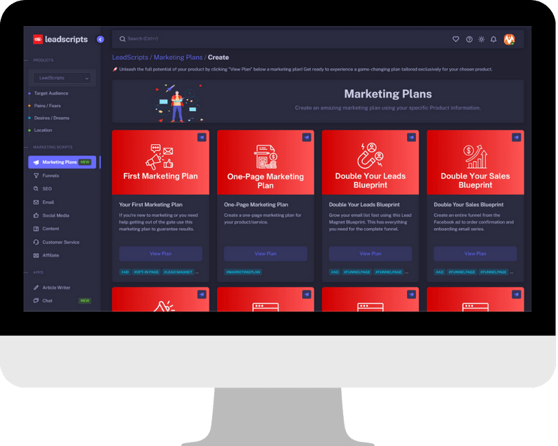 screenshot of LeadScripts