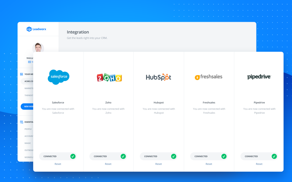 screenshot of LeadWorx