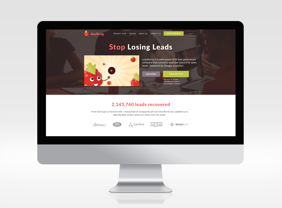 screenshot of Leadberry