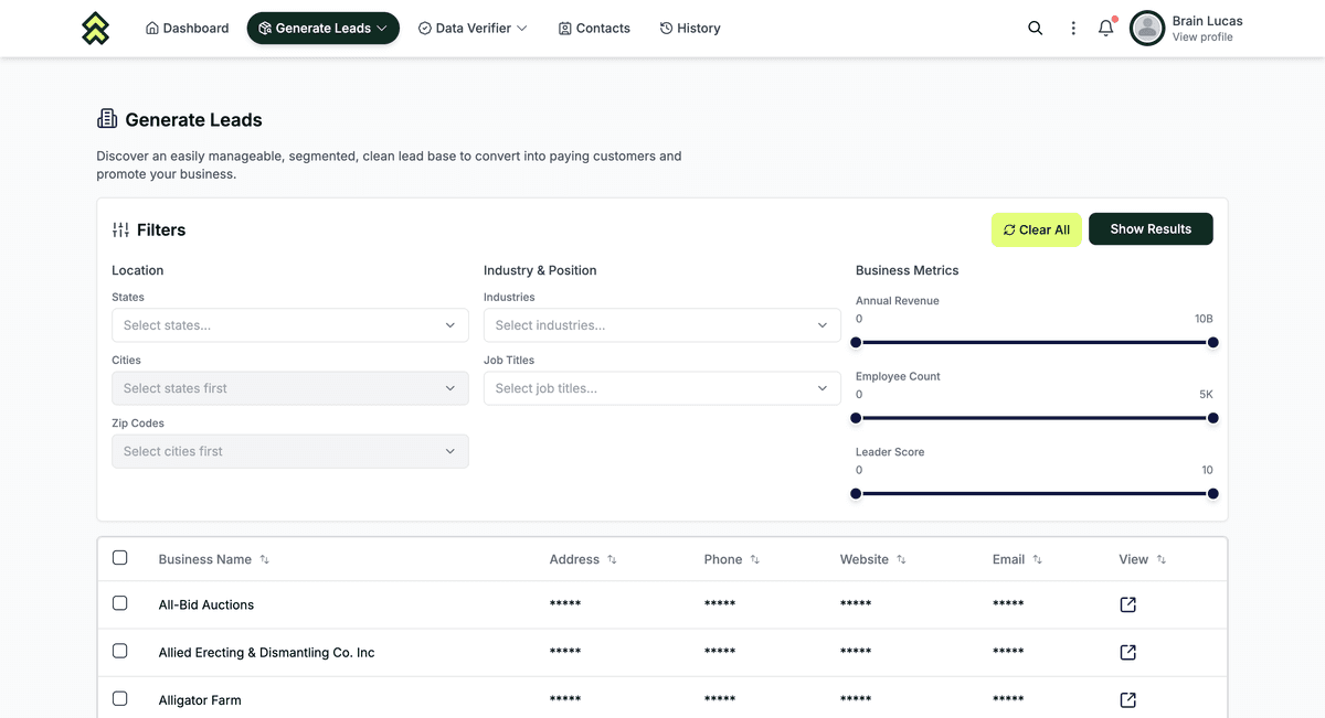 screenshot of Leaderr