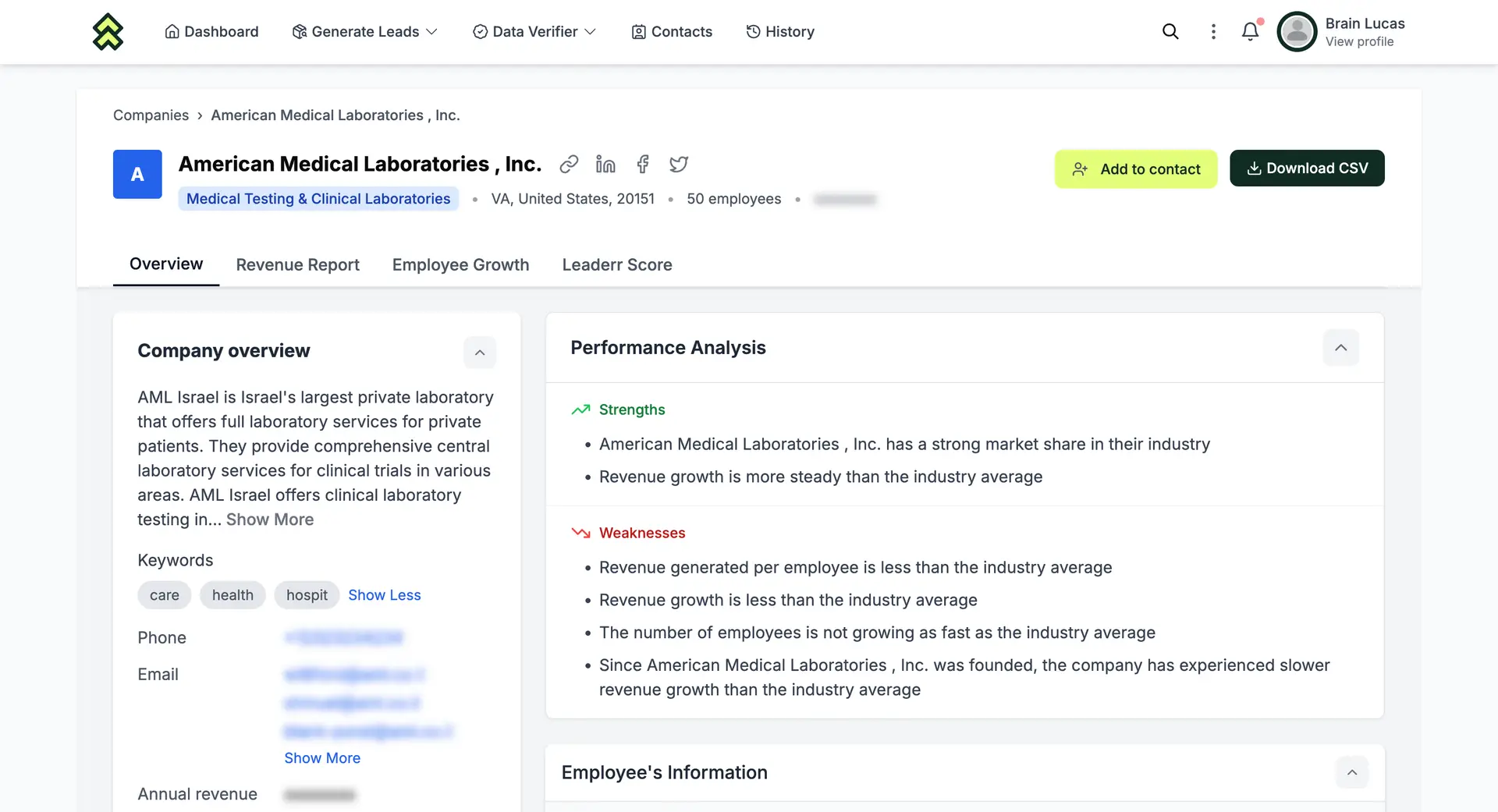 screenshot of Leaderr