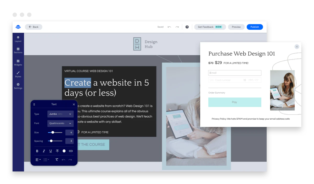 screenshot of Leadpages