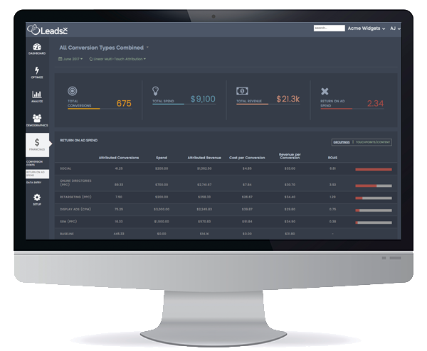 screenshot of LeadsRx
