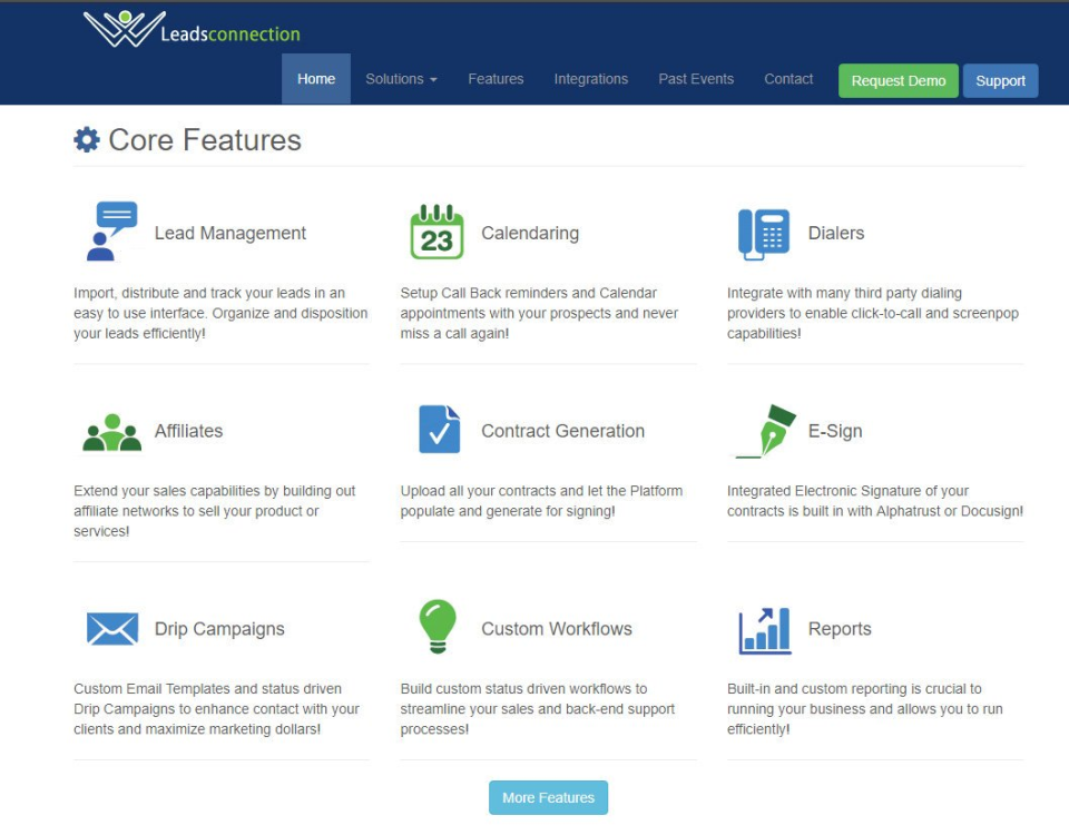screenshot of Leadsconnection
