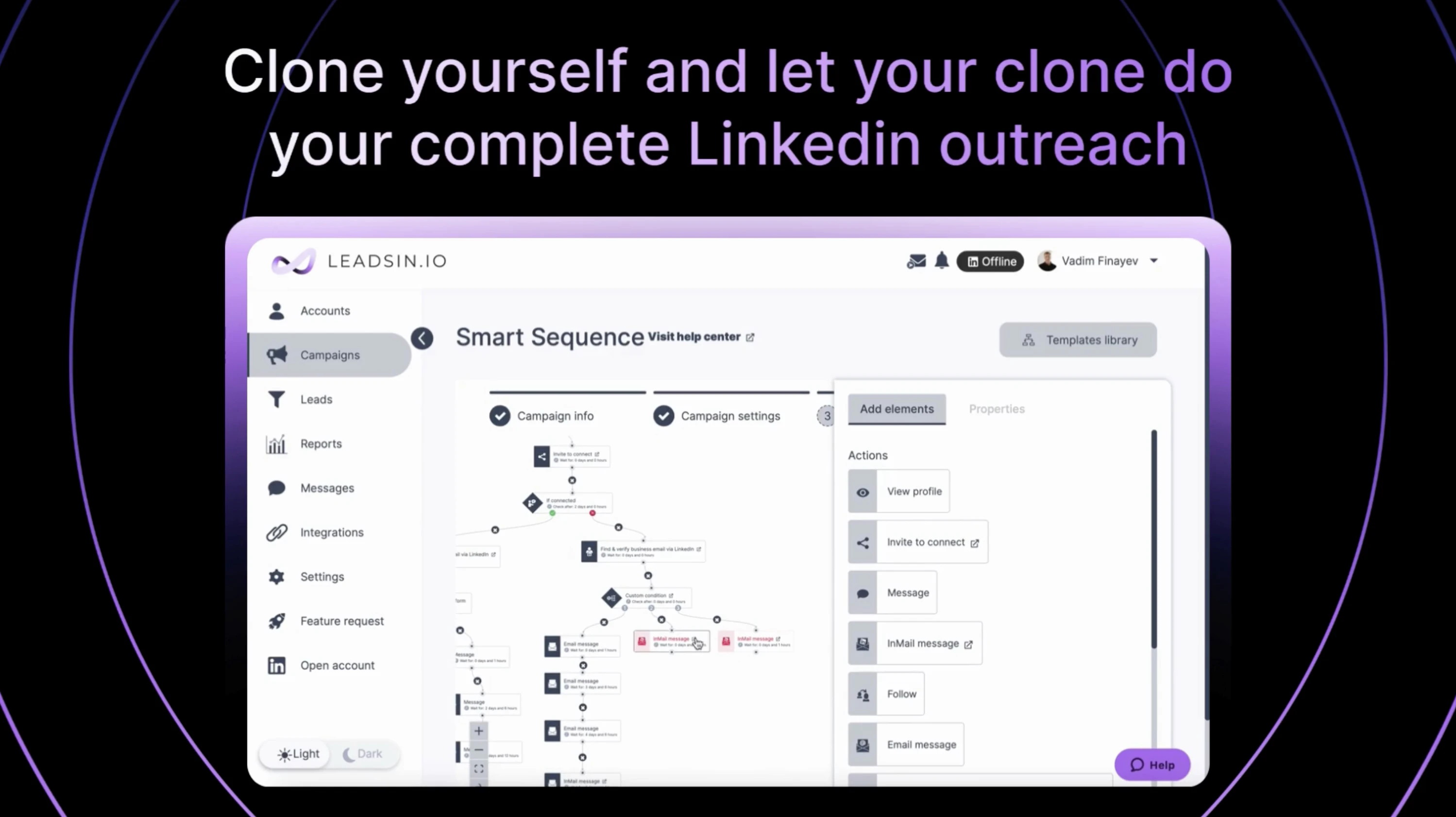 screenshot of Leadsin.io