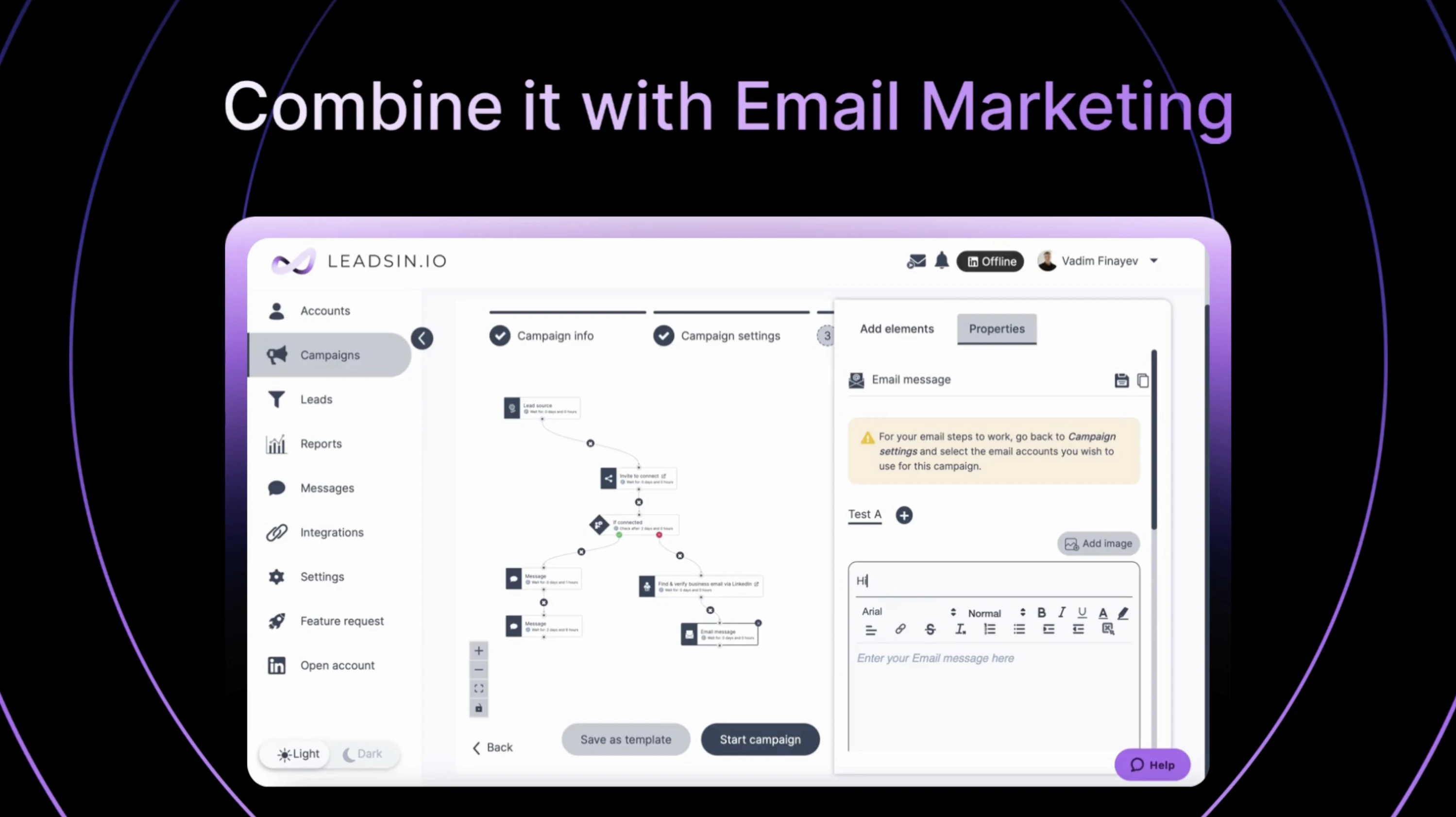 screenshot of Leadsin.io
