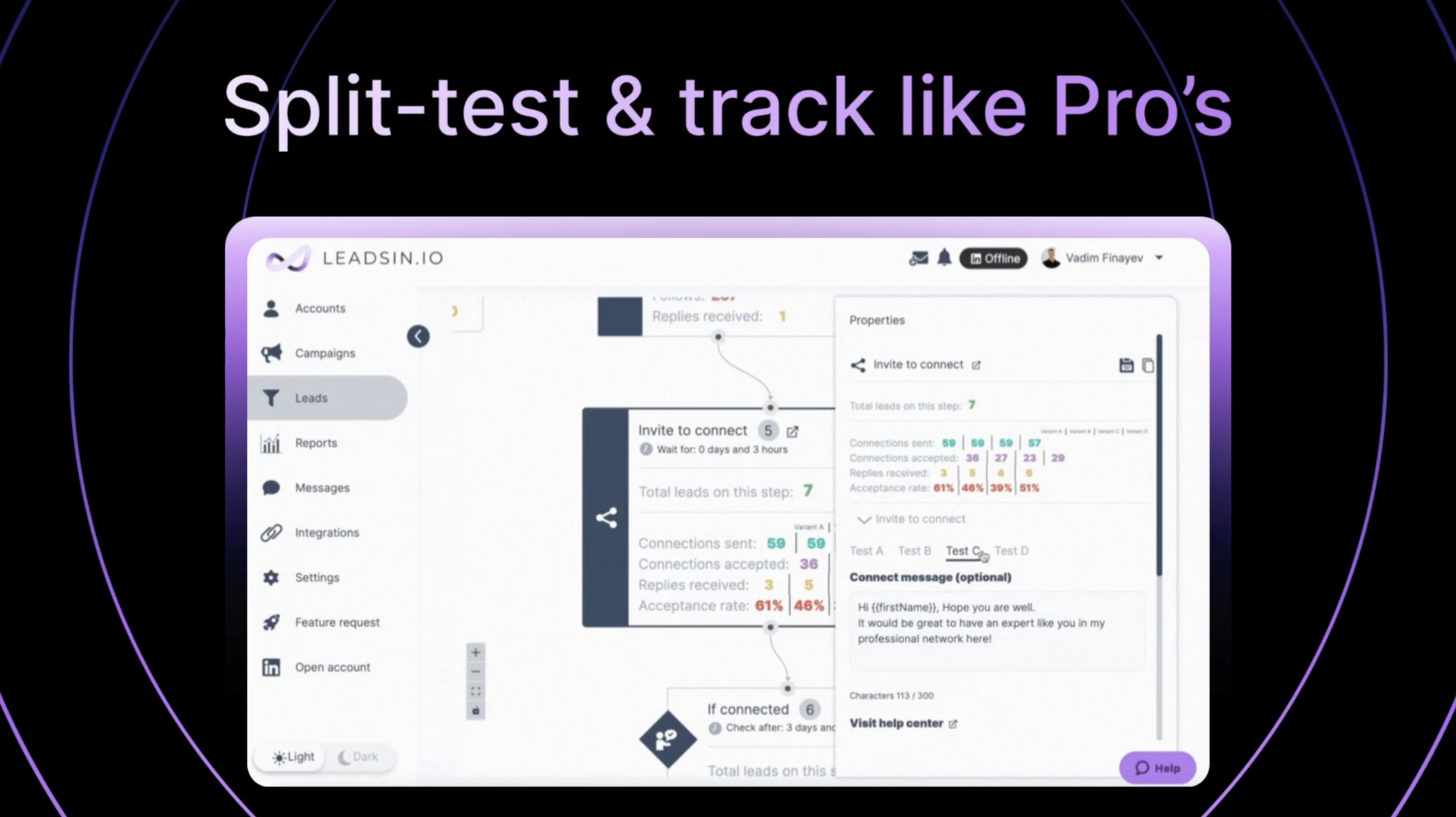 screenshot of Leadsin.io