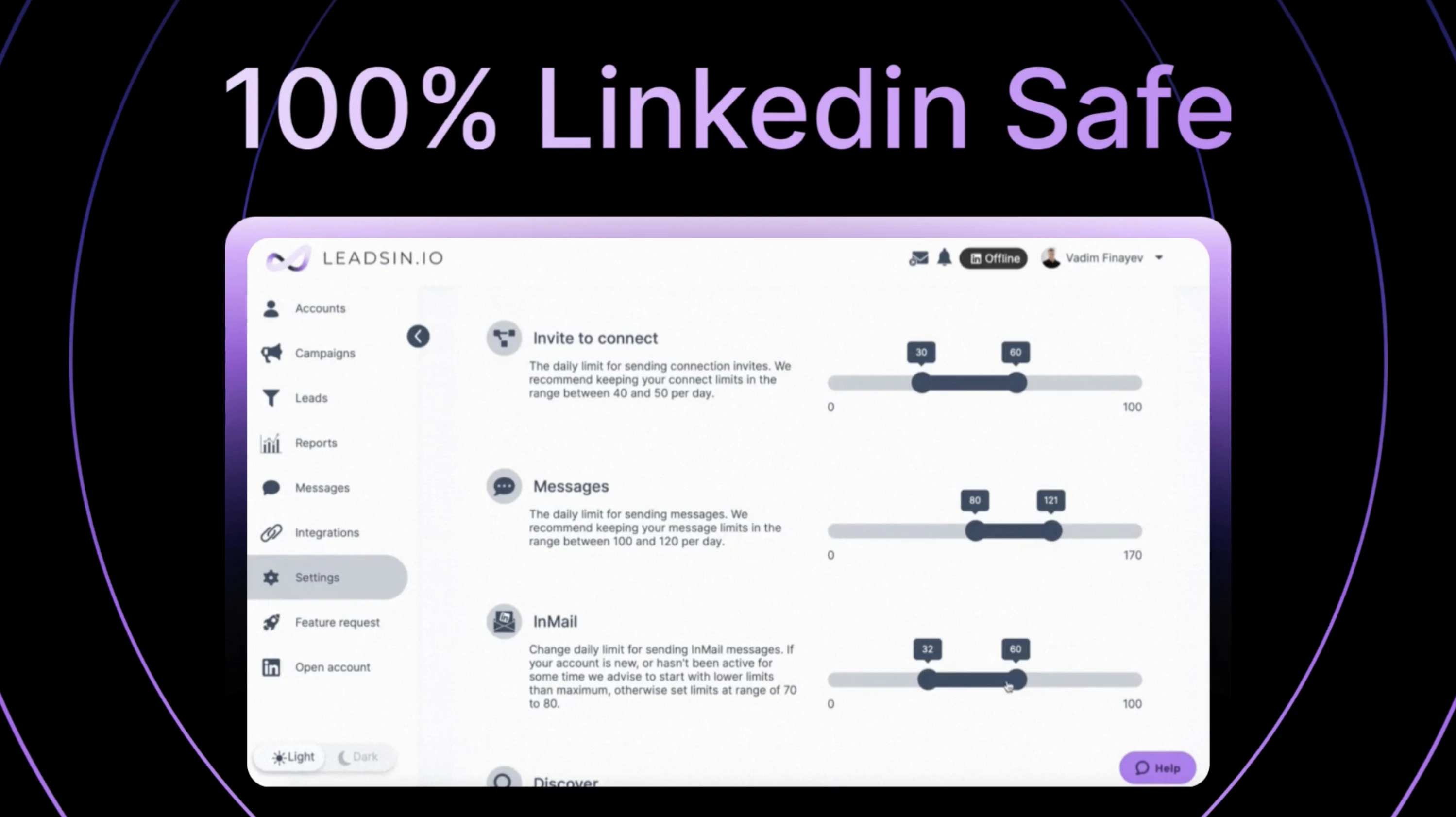 screenshot of Leadsin.io