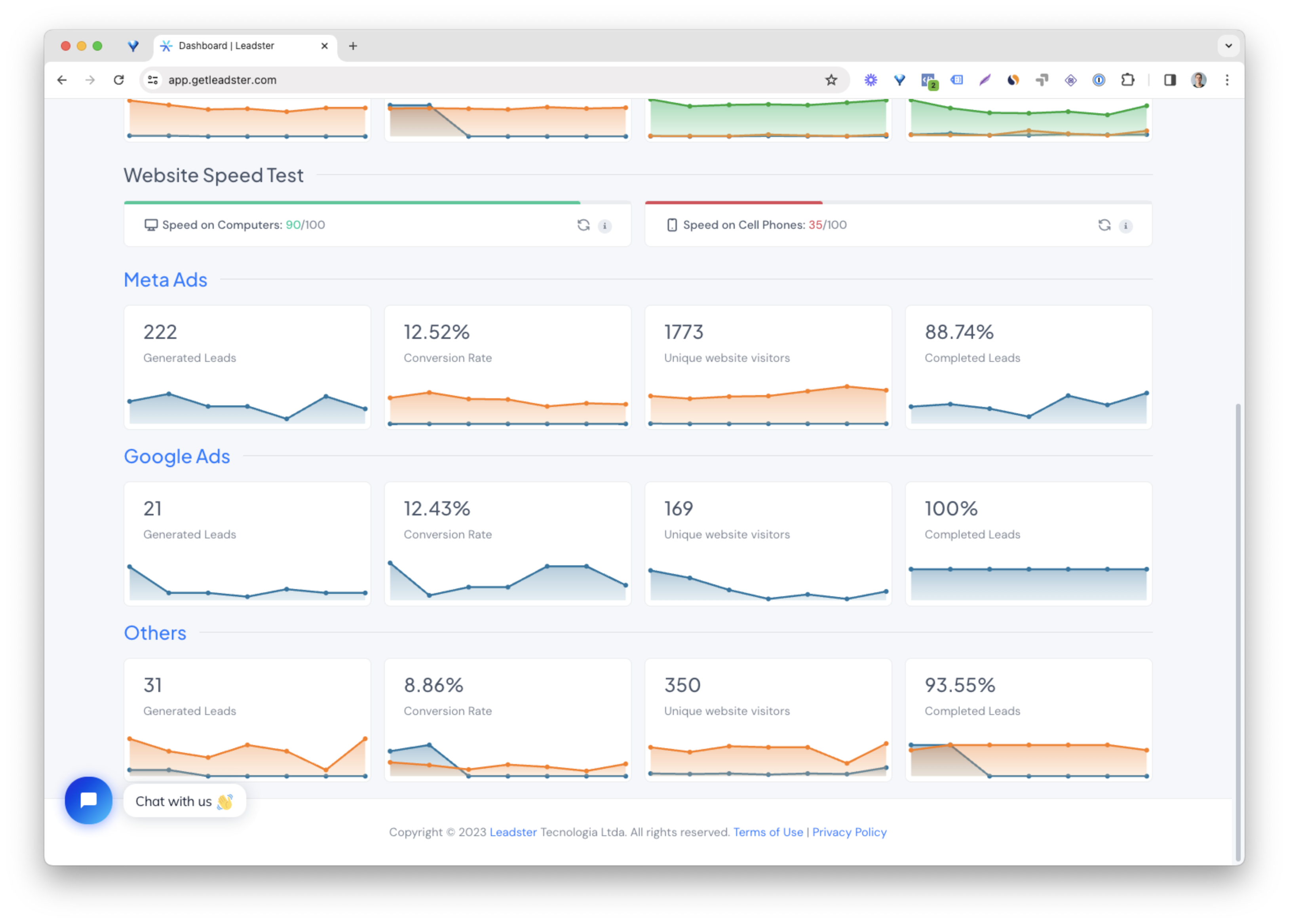 screenshot of Leadster
