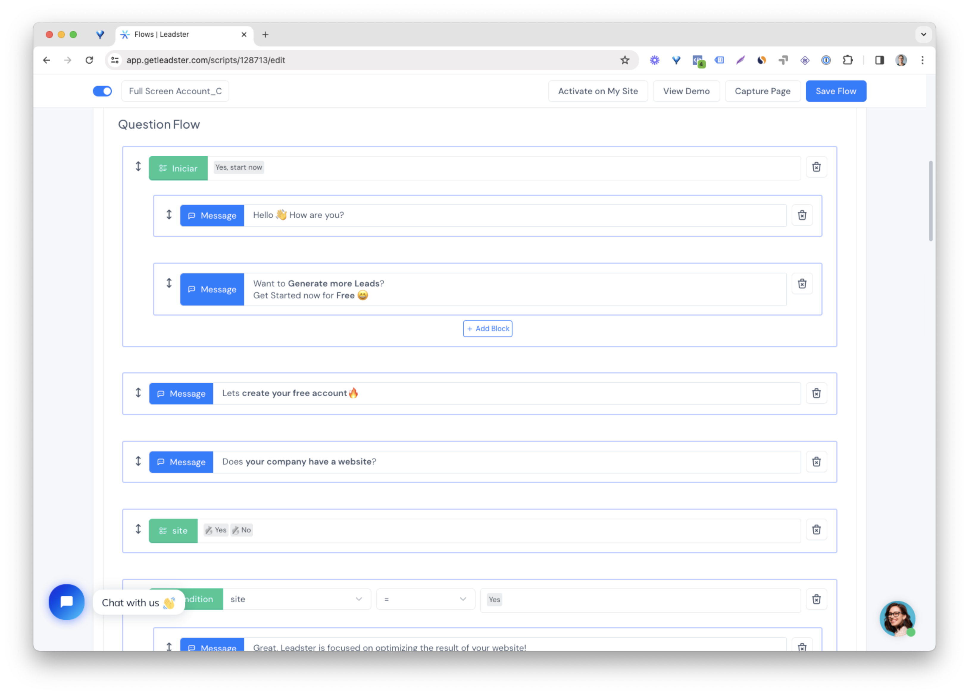 screenshot of Leadster