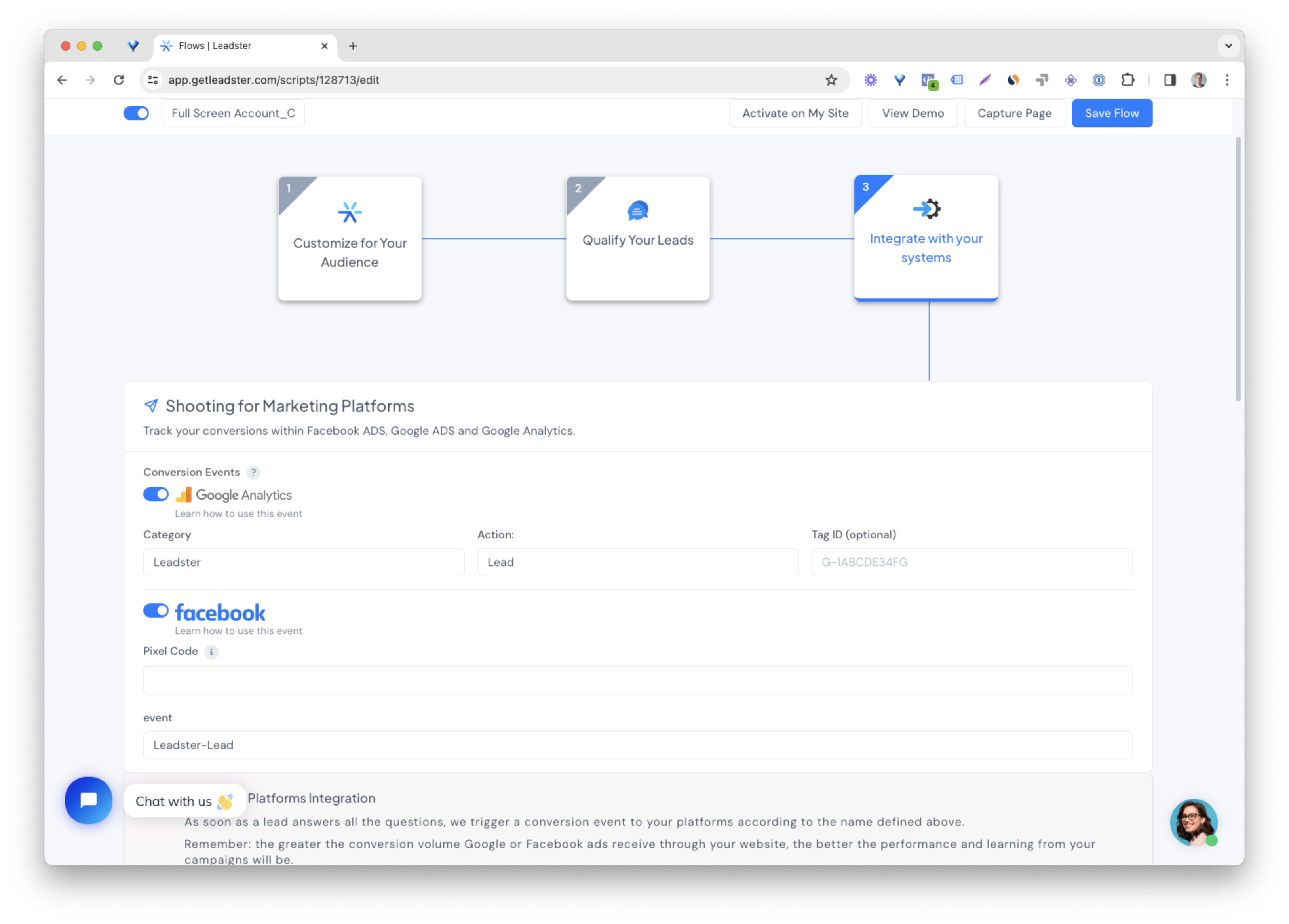 screenshot of Leadster