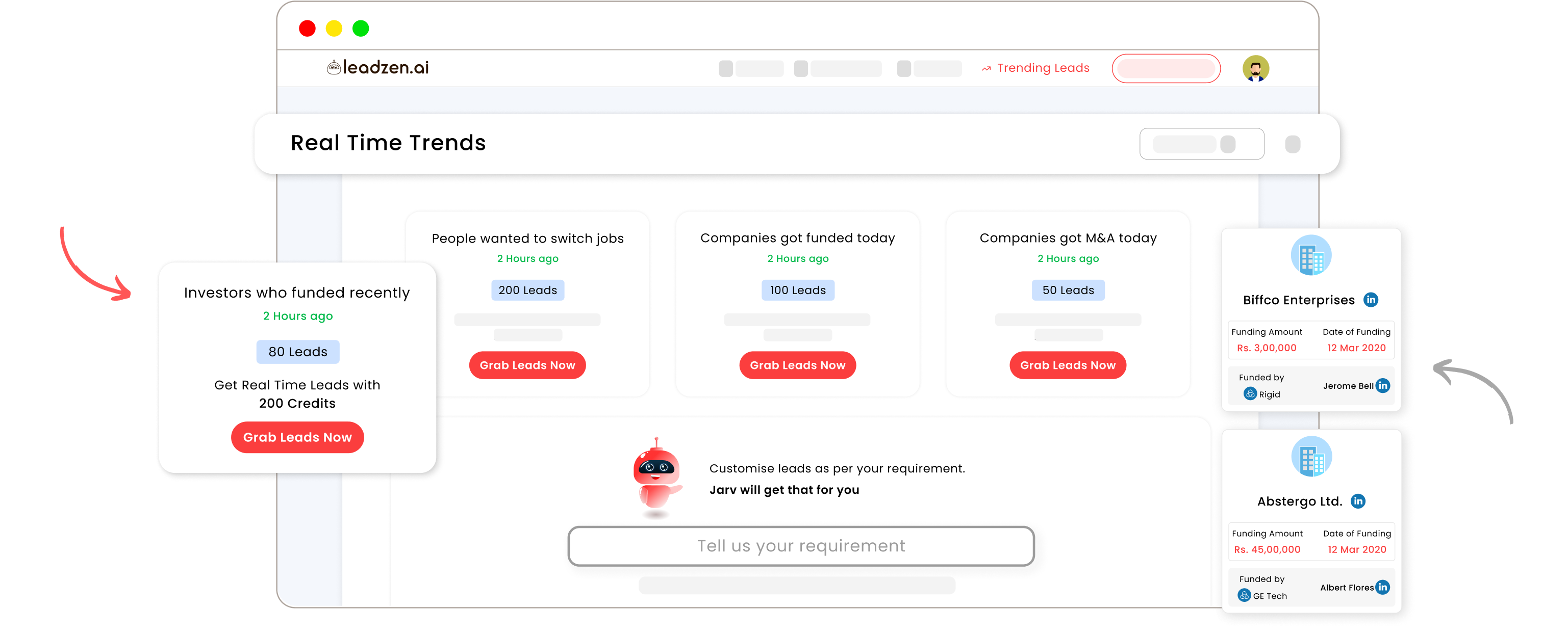 screenshot of Leadzen.ai