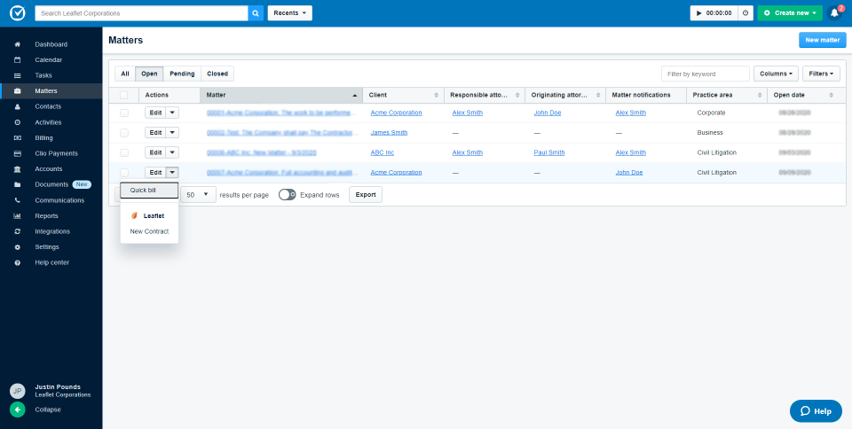 screenshot of Leaflet