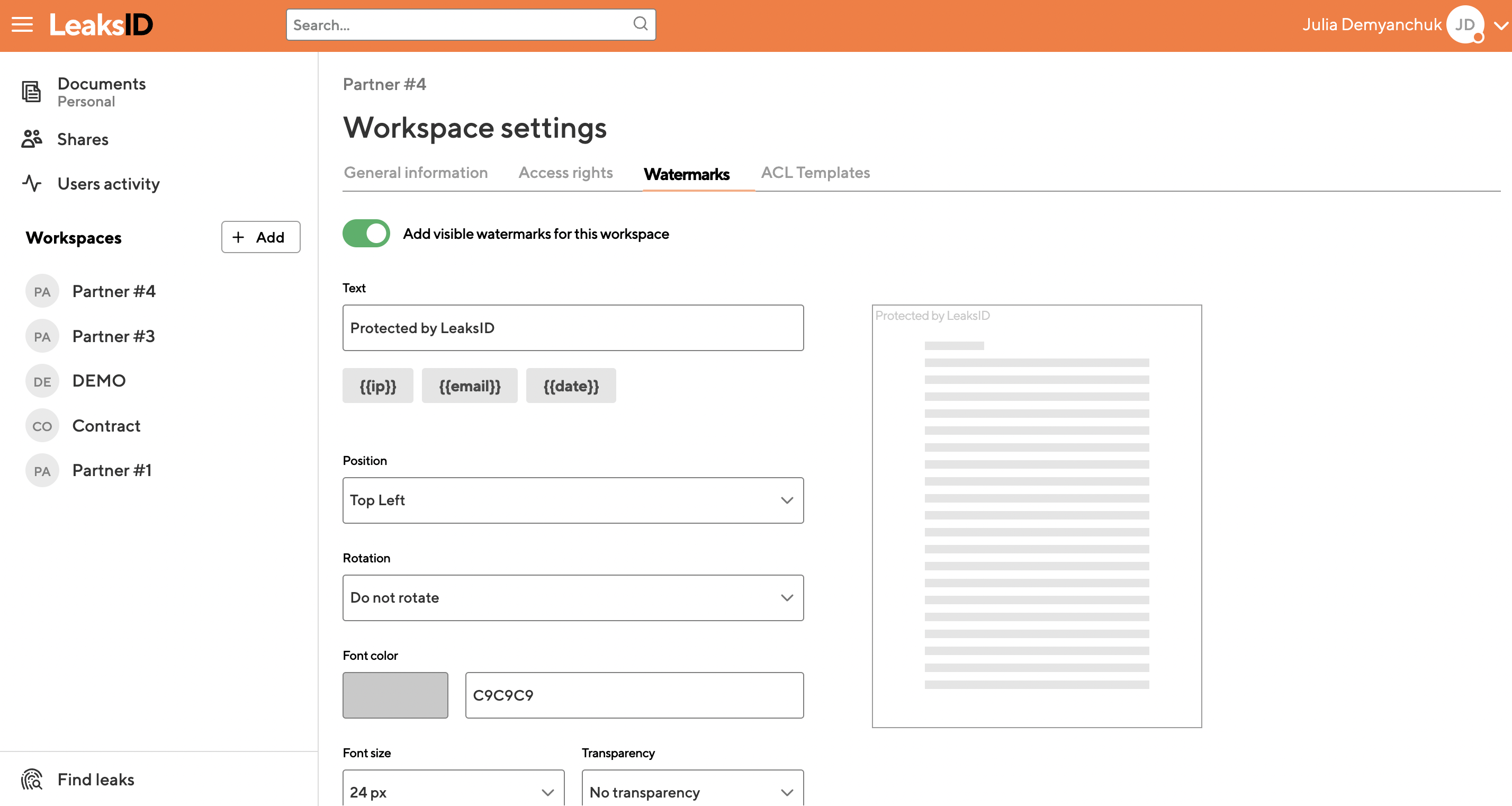 screenshot of LeaksID