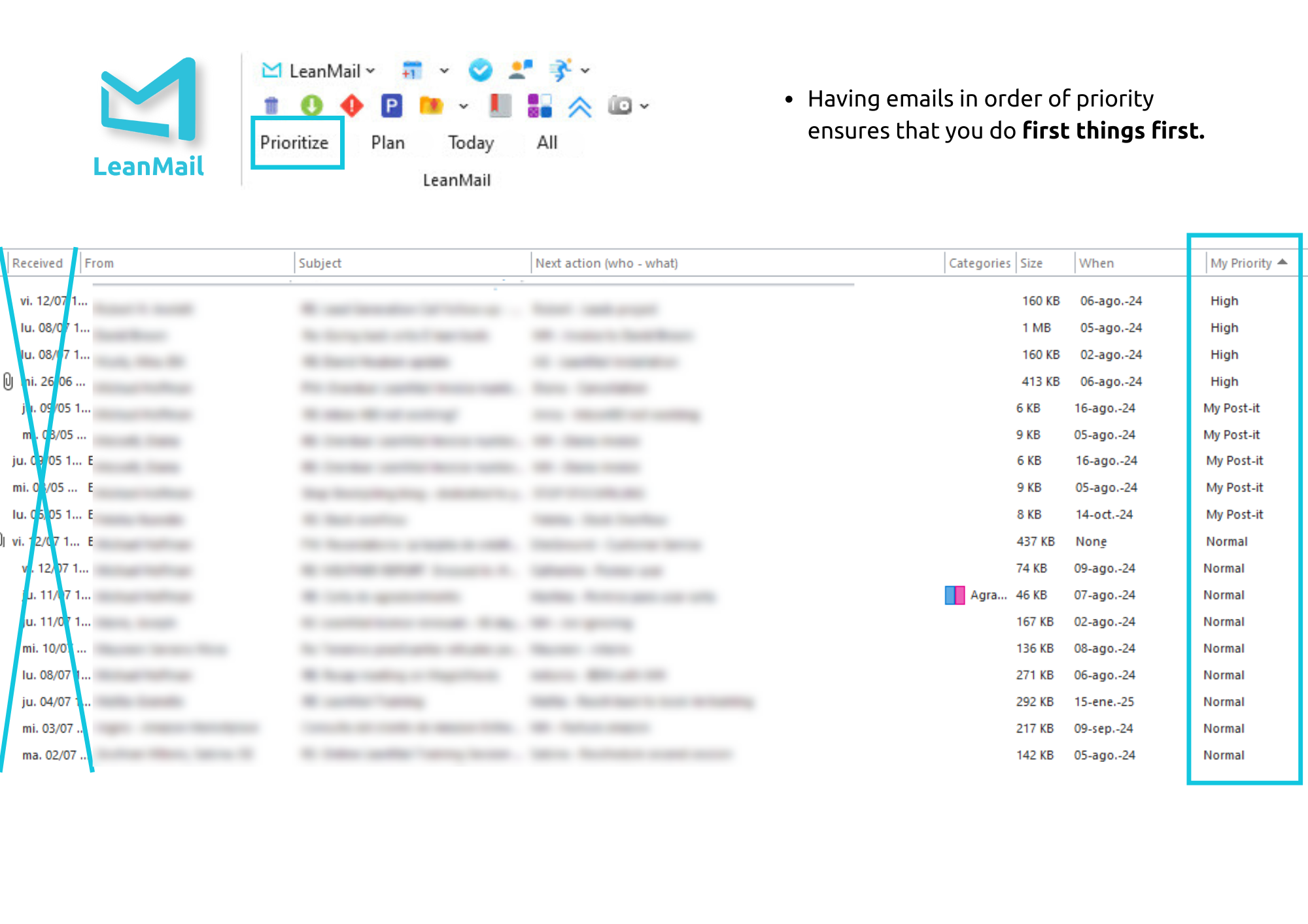 screenshot of LeanMail