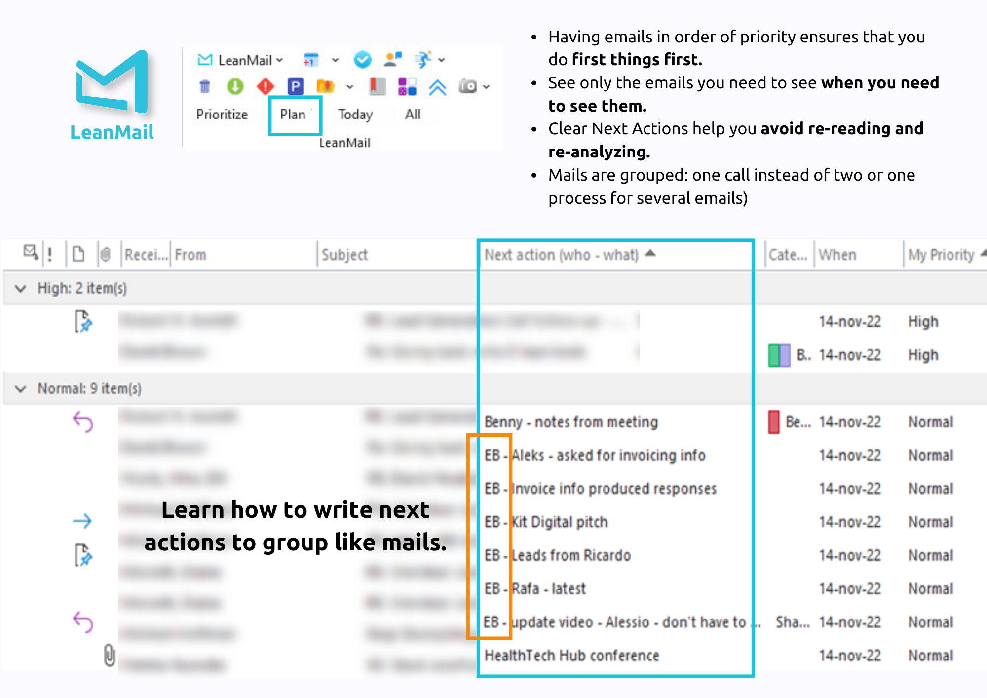screenshot of LeanMail