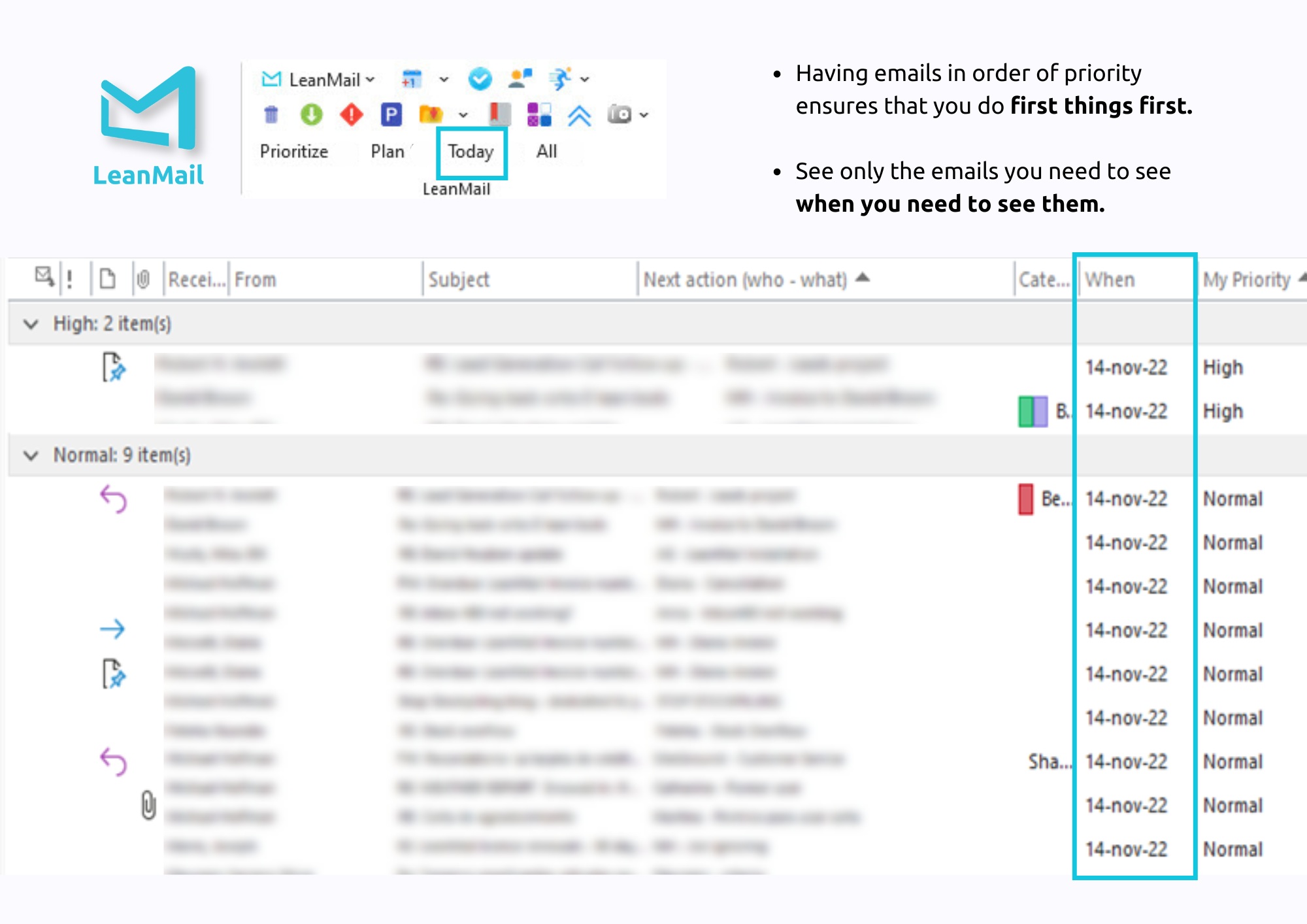 screenshot of LeanMail