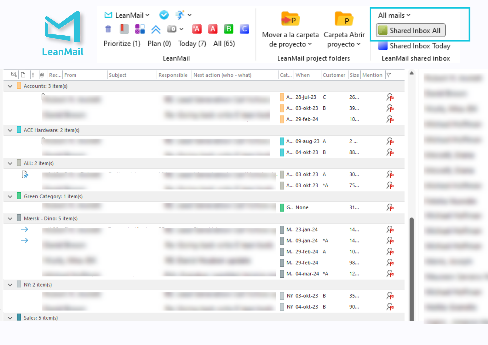 screenshot of LeanMail