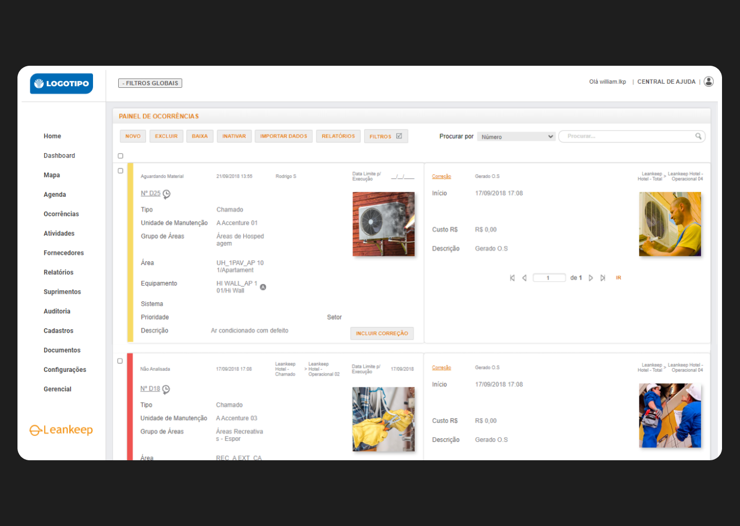 screenshot of Leankeep