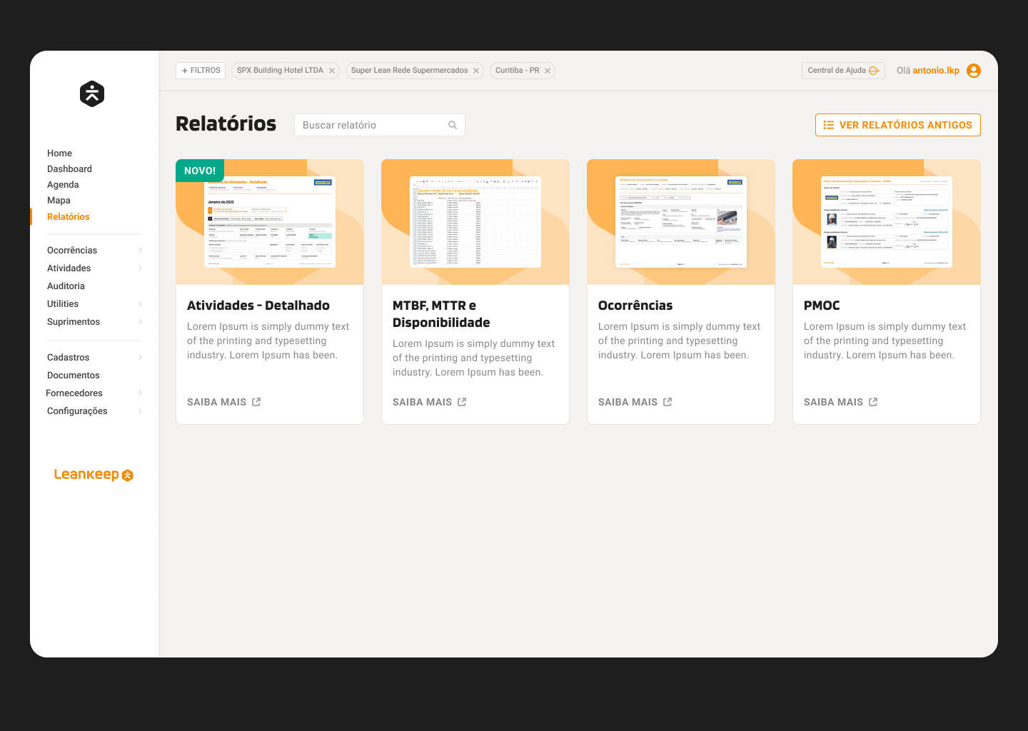 screenshot of Leankeep