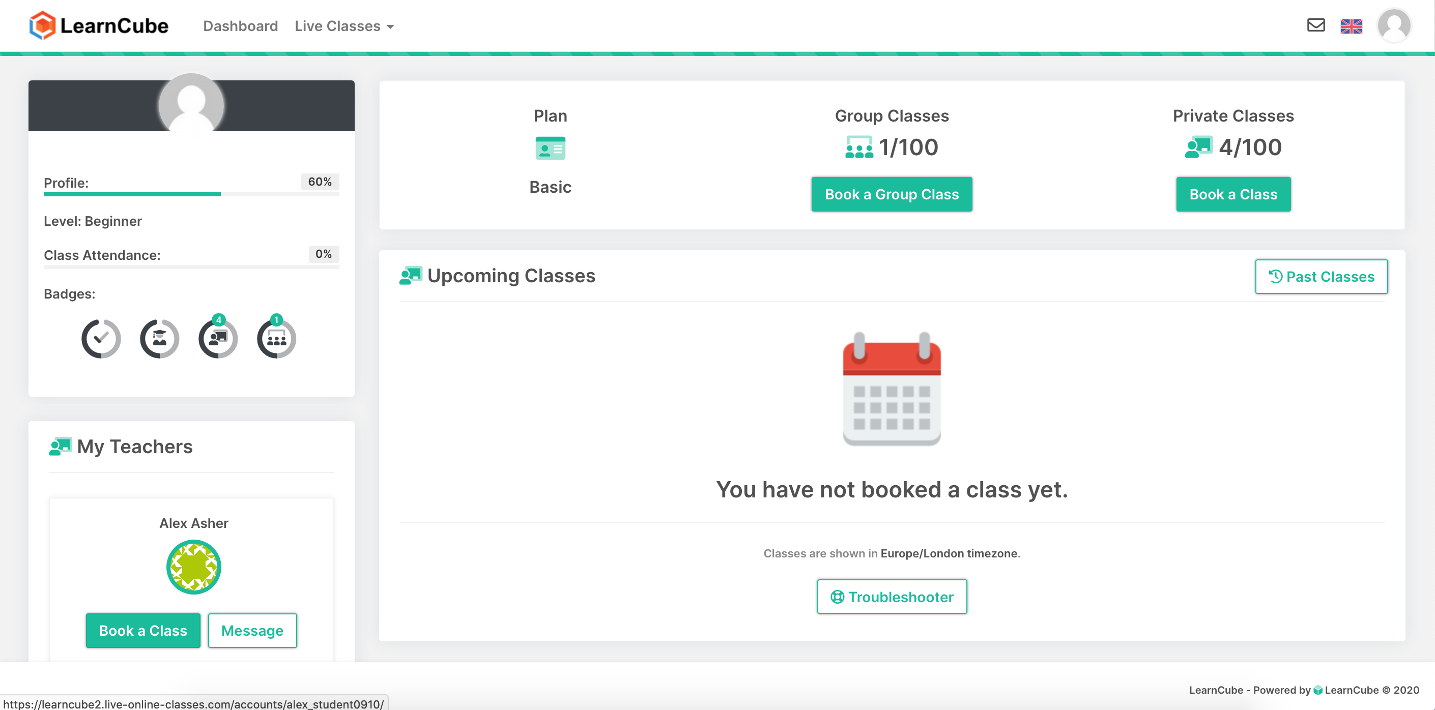 screenshot of LearnCube