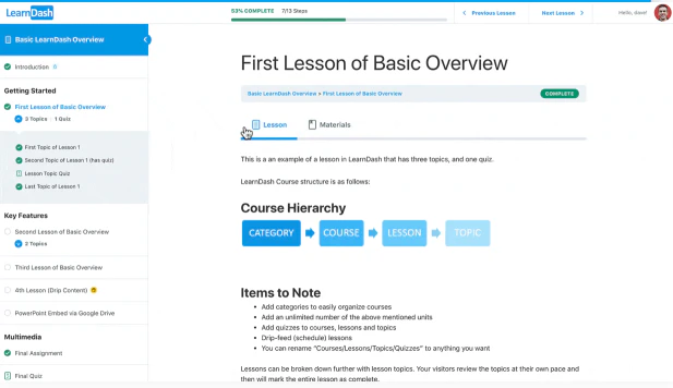 screenshot of LearnDash