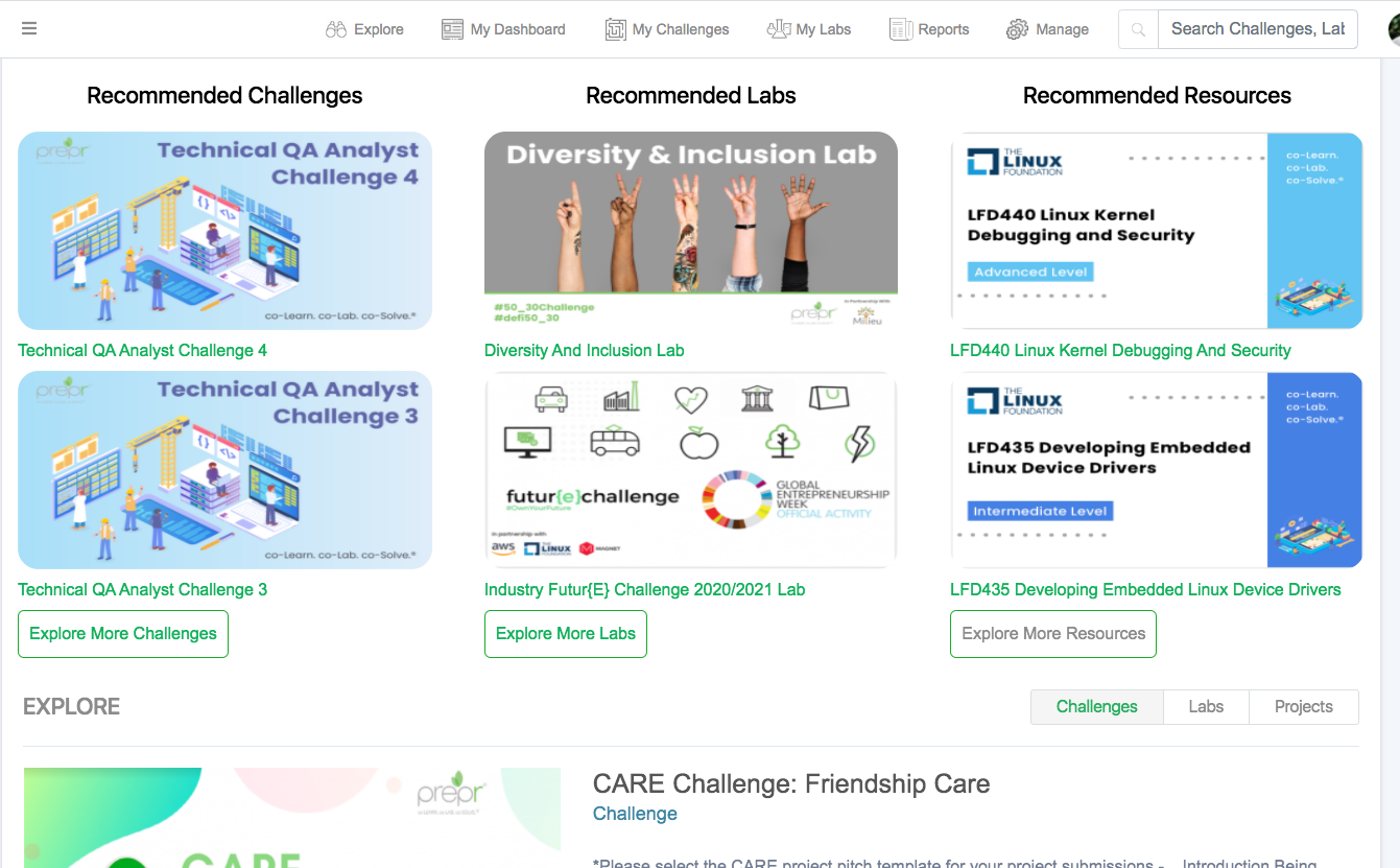 screenshot of LearnLab