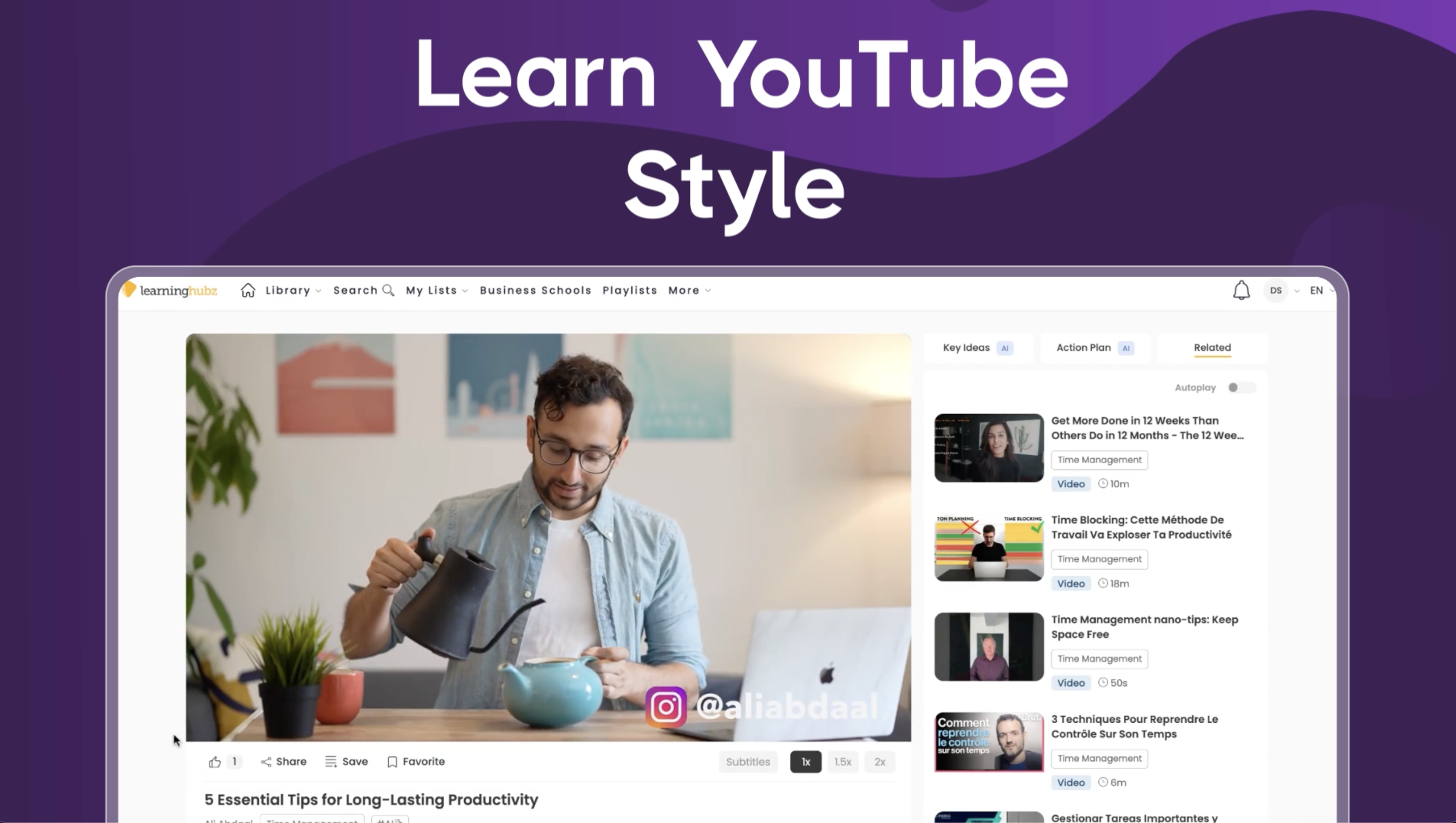 screenshot of Learninghubz