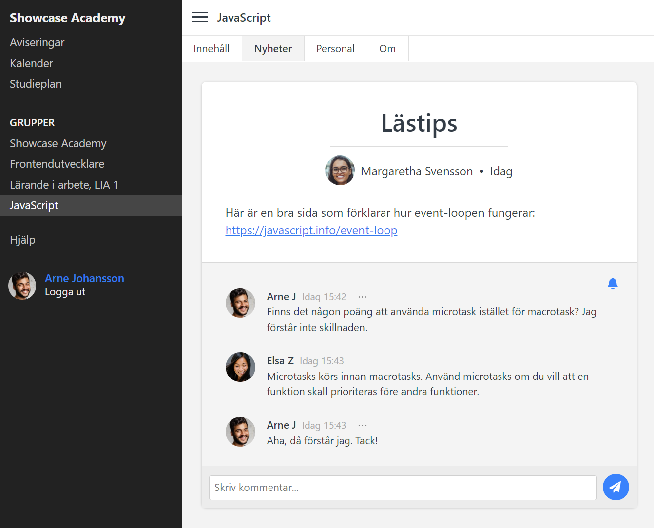 screenshot of Learnpoint