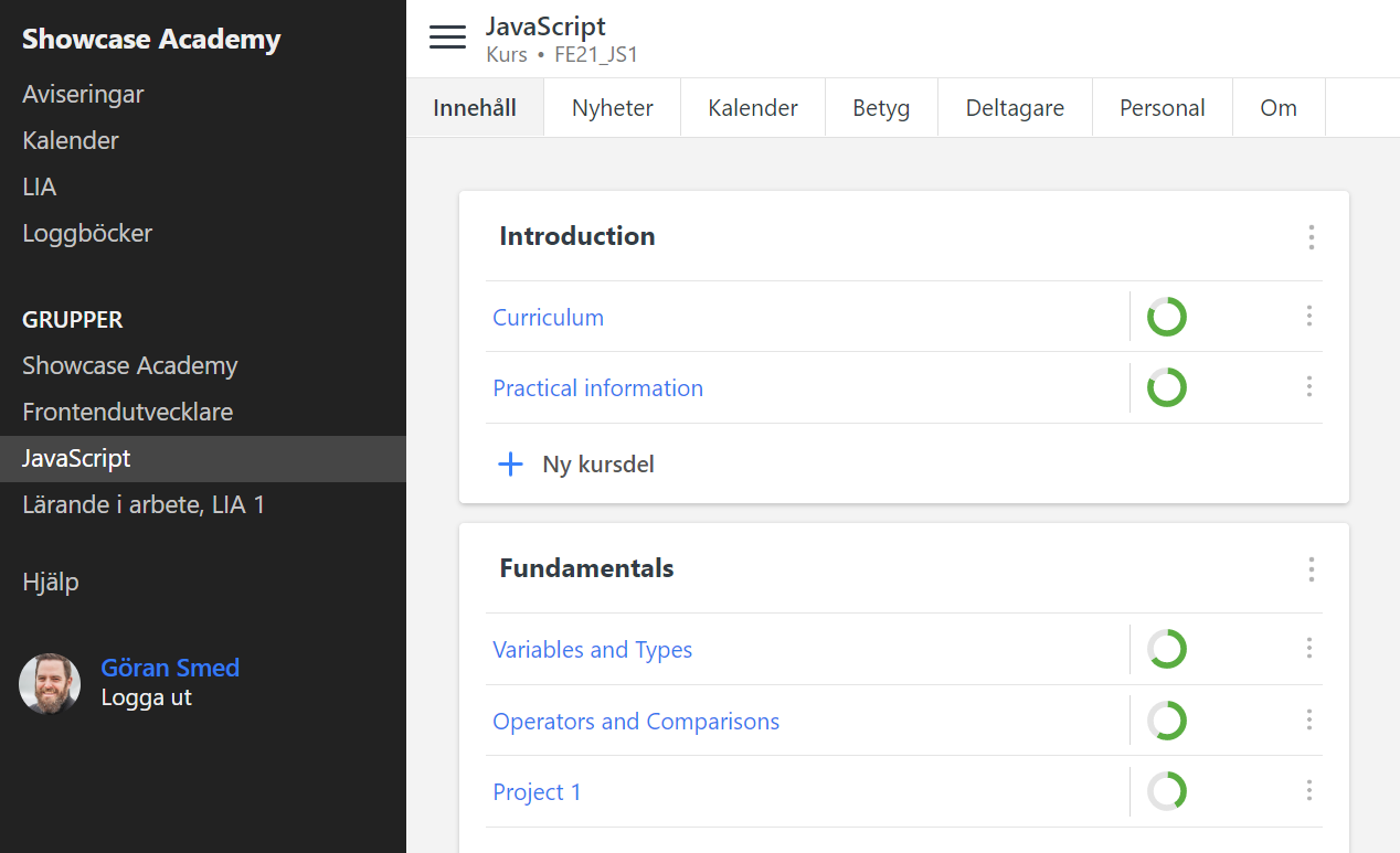 screenshot of Learnpoint