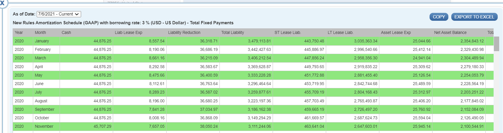 screenshot of LeaseQuery